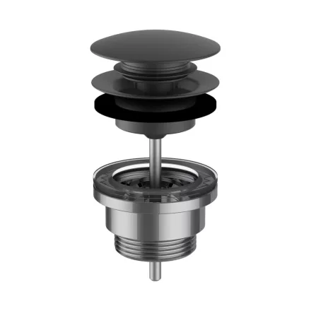 Laufen Click-Clack lefolyószelep, PVD matt titán fekete H3709890811041