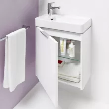   Laufen Base fényes fehér alsószekrény 46x51,5x26,7 cm balos ajtóval H4021011102611