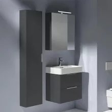   Laufen Base matt antracitszürke magas szekrény 35x165x18 cm balos ajtóval H4026411102661