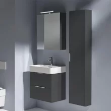   Laufen Base matt antracitszürke magas szekrény 35x165x18 cm jobbos ajtóval H4026421102661