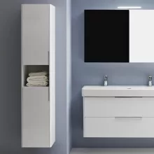   Laufen Base matt fehér magas szekrény 35x33,6x165 cm kettő balos ajtóval és nyitott résszel H4026911102601