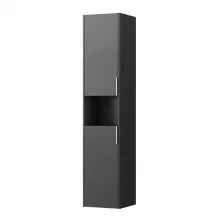   Laufen Base matt antracitszürke magas szekrény 165 cm 2 balos ajtóval és nyitott résszel H4026911102661