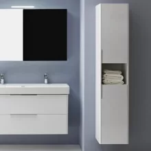   Laufen Base matt fehér magas szekrény 35x33,6x165 cm kettő jobbos ajtóval és nyitott résszel H4026921102601