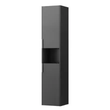   Laufen Base matt antracitszürke magas szekrény 165 cm 2 jobbos ajtóval és nyitott résszel H4026921102661