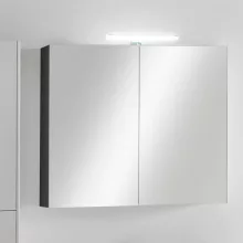   Laufen Base matt antracitszürke tükrösszekrény 80 cm kettő ajtóval, világítással H4028021102661