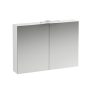 Laufen Base matt fehér tükrösszekrény 100 cm kettő ajtóval, világítással H4028521102601