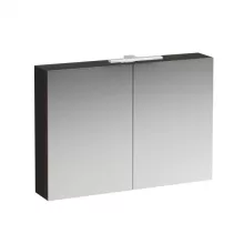   Laufen Base sötét szil tükrösszekrény 100x70x18,5 cm kettő ajtóval, világítással és csatlakozó aljzattal H4028521102631
