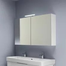   Laufen Base matt fehér tükrösszekrény 120 cm kettő ajtóval, világítással H4029021102601