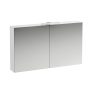 Laufen Base matt fehér tükrösszekrény 120 cm kettő ajtóval, világítással H4029021102601