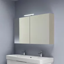   Laufen Base világos szil tükrösszekrény 120 cm kettő ajtóval, világítással és csatlakozó aljzattal H4029021102621