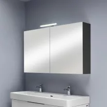   Laufen Base matt antracitszürke tükrösszekrény 120 cm kettő ajtóval, világítással H4029021102661