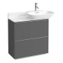 Laufen Base matt antracitszürke alsószekrény 77x35x78 cm kettő fiókkal H4030021102661