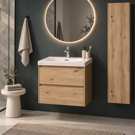 Laufen Lani tölgy színű alsószekrény 48,2x44,8x51,5 cm két fiókkal H4035121122671