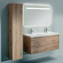   Laufen Lani tölgy magas szekrény 165x33,5x35,3 cm üvegpolcokkal, balos H4037211122671