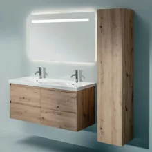   Laufen Lani tölgy magas szekrény 165x33,5x35,3 cm üvegpolcokkal, jobbos H4037221122671