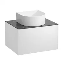   Laufen Sonar matt fehér alsószekrény 57,7x45,7x34,1 cm egy fiókkal, kerámia pulttal H4054010341431