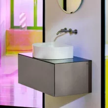   Laufen Sonar titán alsószekrény 77,7x45,7x34,1 cm egy fiókkal, kerámia pulttal H4054110341421