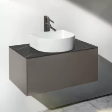   Laufen Sonar titán alsószekrény 77,7x45,7x34,1 cm egy fiókkal, kerámia pulttal H4054150341421