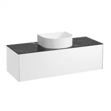   Laufen Sonar matt fehér alsószekrény 117,7x45,7x34,1 cm egy fiókkal, kerámia pulttal H4054210341431