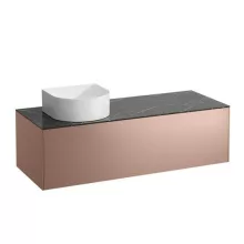   Laufen Sonar réz alsószekrény 117,7x45,7x34,1 cm egy fiókkal, balos kivágással, kerámia pulttal H4054220341411