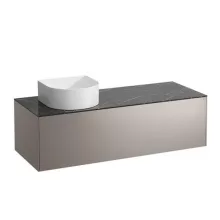   Laufen Sonar titán alsószekrény 117,7x45,7x34,1 cm egy fiókkal, balos kivágással, kerámia pulttal H4054220341421