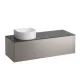 Laufen Sonar titán alsószekrény 117,7x45,7x34,1 cm egy fiókkal, balos kivágással, kerámia pulttal H4054220341421