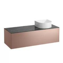   Laufen Sonar réz alsószekrény 117,7x45,7x34,1 cm egy fiókkal, jobbos kivágással, kerámia pulttal H4054230341411