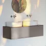 Laufen Sonar titán alsószekrény 117,7x45,7x34,1 cm egy fiókkal, kettő kivágással, kerámia pulttal H4054240341421
