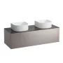 Laufen Sonar titán alsószekrény 117,7x45,7x34,1 cm egy fiókkal, kettő kivágással, kerámia pulttal H4054240341421