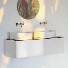   Laufen Sonar matt fehér alsószekrény 117,7x45,7x34,1 cm egy fiókkal, kettő kivágással, kerámia pulttal H4054240341431