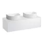 Laufen Sonar matt fehér alsószekrény 117,7x45,7x34,1 cm egy fiókkal, kettő kivágással H4054240341701