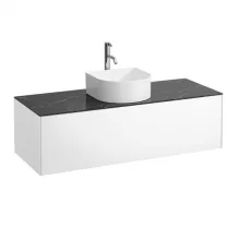   Laufen Sonar matt fehér alsószekrény 117,7x45,7x34,1 cm egy fiókkal, kerámia pulttal H4054250341431