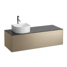   Laufen Sonar arany alsószekrény 117,7x45,7x34,1 cm egy fiókkal, balos kivágással, kerámia pulttal H4054260341401