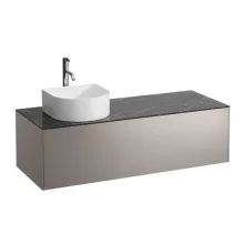   Laufen Sonar titán alsószekrény 117,7x45,7x34,1 cm egy fiókkal, balos kivágással, kerámia pulttal H4054260341421