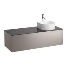   Laufen Sonar titán alsószekrény 117,7x45,7x34,1 cm egy fiókkal, jobbos kivágással, kerámia pulttal H4054270341421