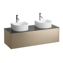  Laufen Sonar arany alsószekrény 117,7x45,7x34,1 cm egy fiókkal, kettő kivágással, kerámia pulttal H4054280341401