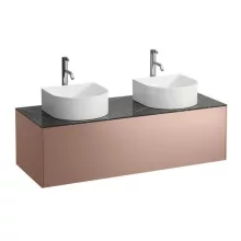   Laufen Sonar réz alsószekrény 117,7x45,7x34,1 cm egy fiókkal, kettő kivágással, kerámia pulttal H4054280341411