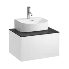   Laufen Sonar matt fehér alsószekrény 57,7x45,7x34,1 cm egy fiókkal, kerámia pulttal H4054310341431