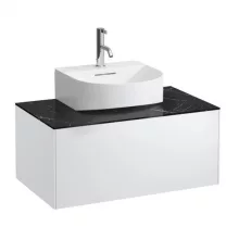   Laufen Sonar matt fehér alsószekrény 77,7x45,7x34,1 cm egy fiókkal, kerámia pulttal H4054410341431
