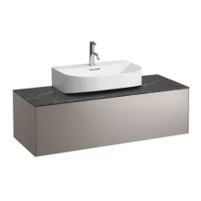   Laufen Sonar titán alsószekrény 117,7x45,7x34,1 cm egy fiókkal, kerámia pulttal H4054510341421
