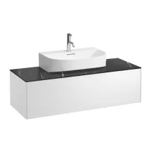   Laufen Sonar matt fehér alsószekrény 117,7x45,7x34,1 cm egy fiókkal, kerámia pulttal H4054510341431