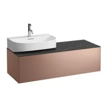   Laufen Sonar réz alsószekrény balos kivágással 117,7x45,7x34,1 cm egy fiókkal, kerámia pulttal H4054520341411