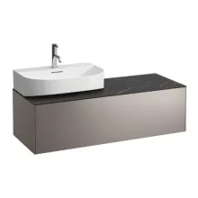   Laufen Sonar titán alsószekrény balos kivágással 117,7x45,7x34,1 cm egy fiókkal, kerámia pulttal H4054520341421