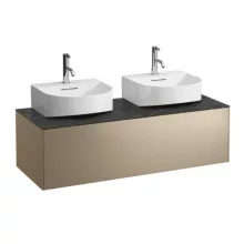   Laufen Sonar arany alsószekrény kettő kivágással 117,7x45,7x34,1 cm egy fiókkal, kerámia pulttal H4054540341401