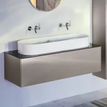   Laufen Sonar titán alsószekrény 117,7x45,7x34,1 cm egy fiókkal, kerámia pulttal H4054710341421