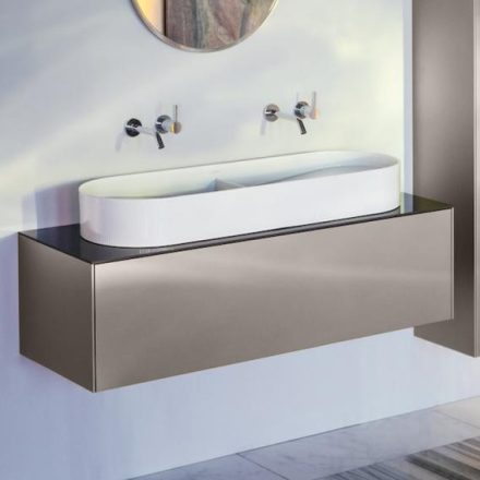 Laufen Sonar titán alsószekrény 117,7x45,7x34,1 cm egy fiókkal, kerámia pulttal H4054710341421