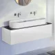 Laufen Sonar matt fehér alsószekrény 117,7x45,7x34,1 cm egy fiókkal, kerámia pulttal H4054710341431