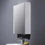 Laufen Frame 25 szenzoros tükrös szekrény 45x75 világítással, balos / fényes fehér H4083019001451