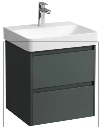 Laufen Base 2.0 mosdószekrény 2 fiókkal 52x45x52 cm, szürke kivitelben