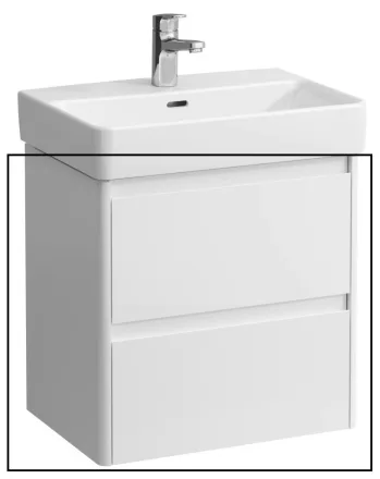 Laufen Base 2.0 mosdószekrény 2 fiókkal 52x36x52 cm, fényes fehér kivitelben